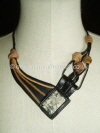 Leather Necklace with Pegmatite Stone