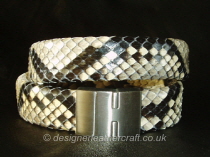 Mens Python Snakeskin Double Wrap Bracelet 20mm