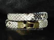 Mens Python Snakeskin Double  Wrap Bracelet 12mm