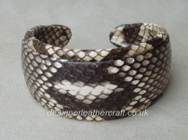 Python Double • Exotic Leather Bracelet | INMIND Handcrafted Jewellery Python Leather Bracelet, Snakeskin, Natural Color, Double Wrap, Stainless